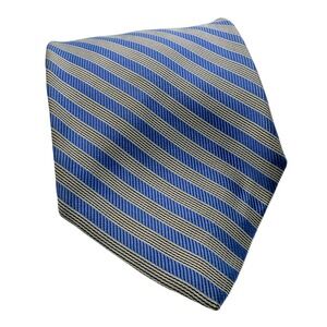 Brooks Brothers "346" Pure Silk Made In USA Blue and Silver Stripe